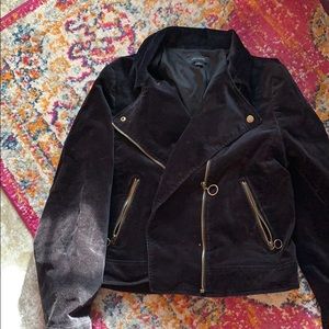 Ann Taylor Black velvet moto jacket - sz 18